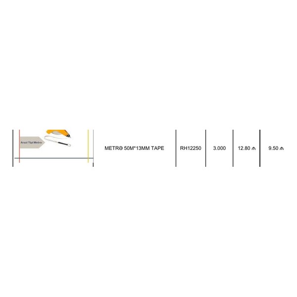 METRƏ 50M*13MM TAPE